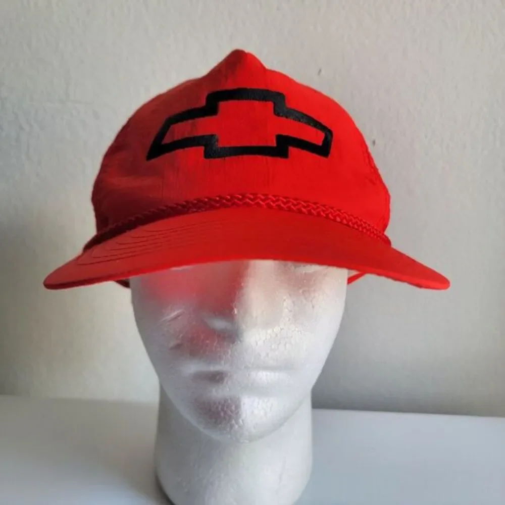 Chevrolet Hat Chevy Logo Red Rope Trucker Snapback Braid‎ Gold Medal Vintage